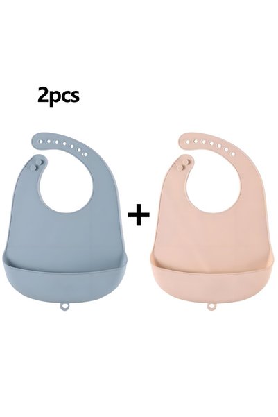 Choice11 One Size A 2PCS 1/2pcs Food Grade Silicone Baby Eating Bibs Easy to ...