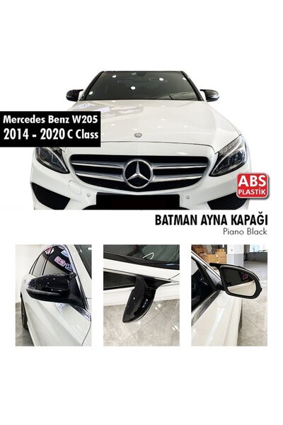 Universal Mercedes W205 Yarasa Ayna Kapağı Piano Black Parlak Siyah
