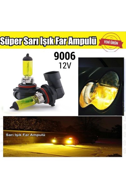 Universal 9006 HB4 JDM Süper Sarı Işık Far Ampul 12V