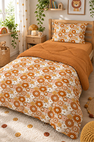 Evmila Floral Patterned Single Plush Duvet-Sleep Set 160X220 cm
