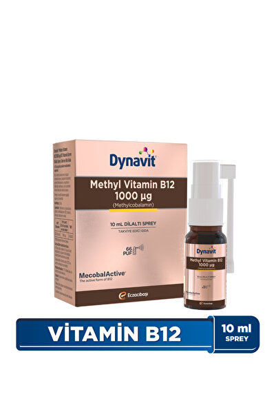 Dynavit Methylcobalamin Vitamin B12 1000mcg 10mL Dilaltı Sprey- Aile Boyu Met...