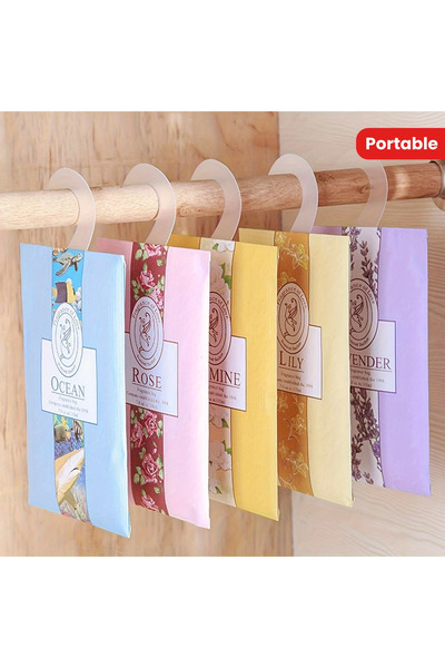 Choice 5 Pack Scented Wardrobe Sachets - Odor Eliminating Hanging Bags for Ho...