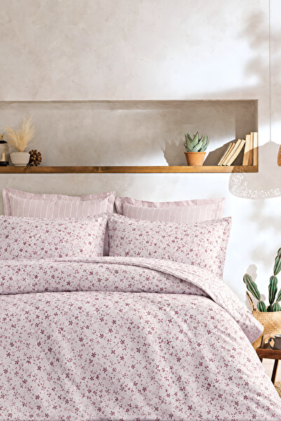 İQON Fitted Sheet Duvet Cover Set Single Spring Beige