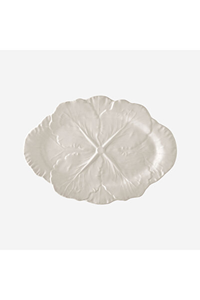 Bordallo Pinheiro Cabbage Beyaz Seramik Servis Tabağı 37,5 Cm