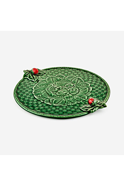 Bordallo Pinheiro Strawberries Yeşil Seramik Servis Tabağı 37 Cm