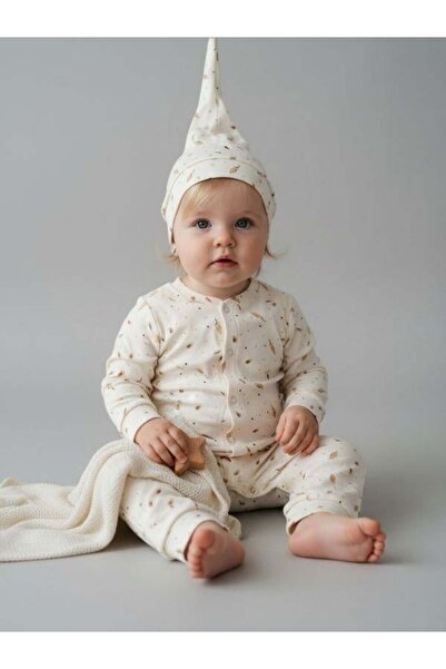 Zekids Baby Cotton down Patterned Rompers with Snap Hats and Without Booties