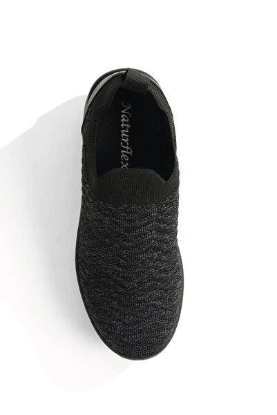 Tonny Black Kadın Siyah Siyah Triko Bağcıksız Air Tabanlı Sneaker