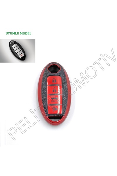 PELİTOTOMOTİV Nissan Juke Micra Key Case Superlux 4 Keys Red