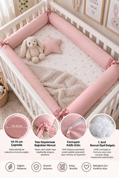 Jaju Baby Pudra Montessori Yatak Bariyer 60x120 Montessori/beşik Kenar Koruma...
