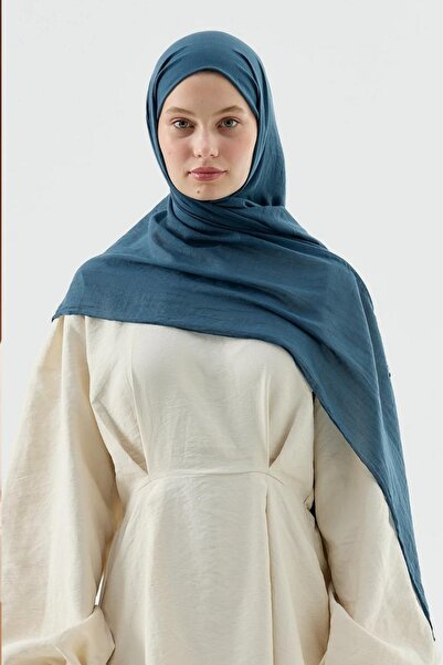 Nazellaa Aya Series Plain Aya Thin Cotton Petrol Blue