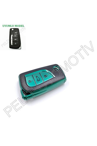 Generic Brand Θήκη κλειδιού Toyota Corolla Auris Avensis Superluxury Πράσινη