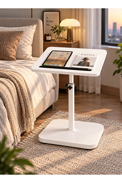 Generic Height Adjustable Sofa Side Table, Tilting Overbed Laptop Desk for Be...