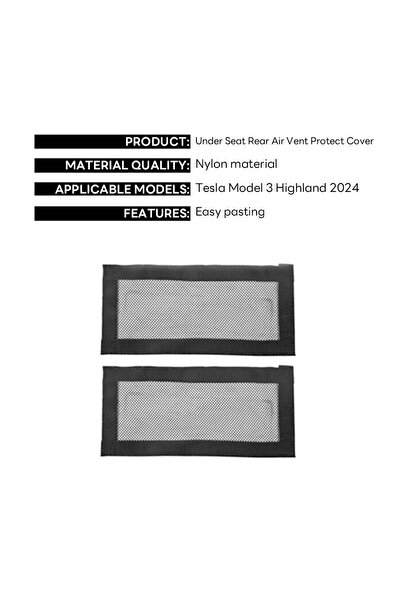 choice2 Net 2PCS For Tesla New Model 3 Highland 2024 Under Seat Rear Air Vent...