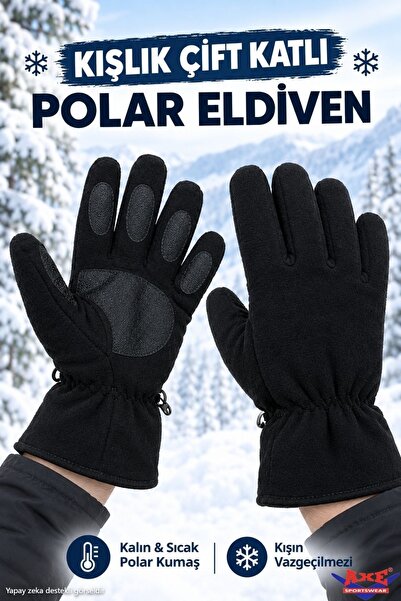 AXE SPORTSWEAR Erkek Kışlık Soğuk Geçirmez Bileği Lastikli Termal Kalın Çift ...