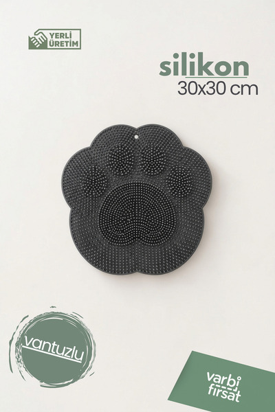 Varbifırsat Teddy Bear Vantuzlu Sırt ve Ayak Masaj Duş Matı 30x30 cm – Ovma T...