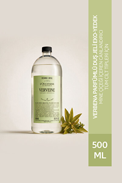L'Occitane Verbena Parfümlü Duş Jeli Eko-Yedek Refill, Mine Çiçeği Özlü, 500 ml
