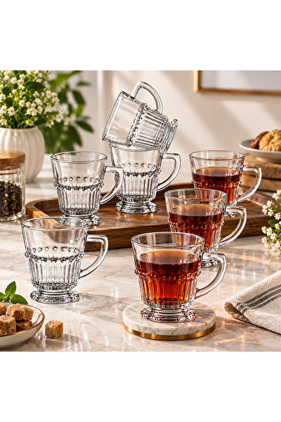 Dania 6-piece glass tea cup set