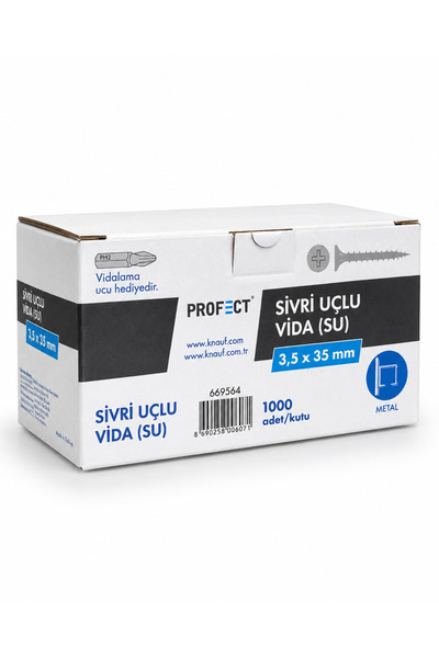 Knauf Profect Sivri Uçlu Alçıpan Vidası 3,5x35mm (1.000 Adet)