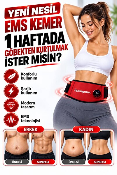 SPRİNGMAX Yeni Nesil Premium Uzaktan Kumandalı Zayıflamak Ems Kemeri İncelme1...