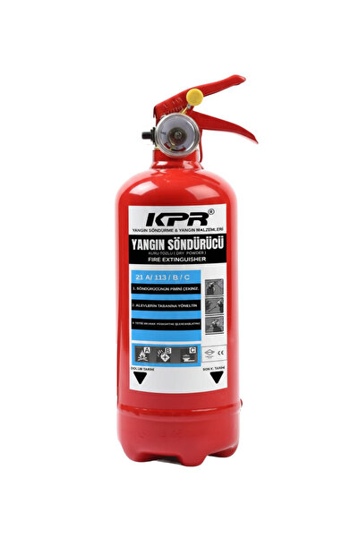 KPR YANGIN ARAÇ İÇİN ÖZEL KASA 1 KG KURU KİMYEVİ TOZLU YANGIN SÖNDÜRME TÜP + ...
