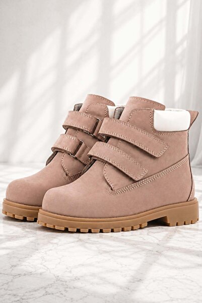 Rakerplus Neson Genuine Leather Powder Skin Velcro Girls' Boots