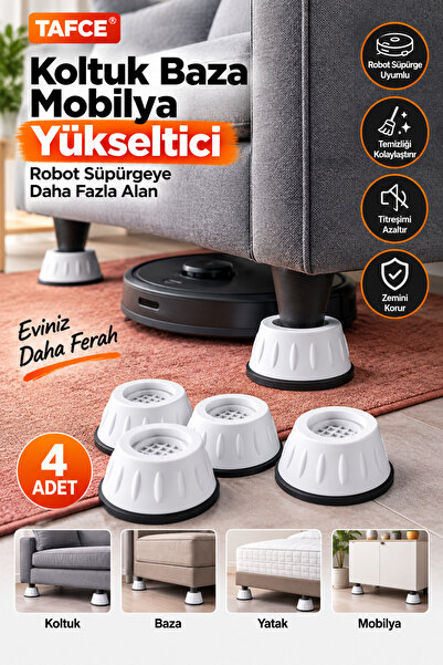 tafce 4 Adet Koltuk Ayağı Yükseltici Robot Süpürge Titreşim Önleyici Mobilya ...