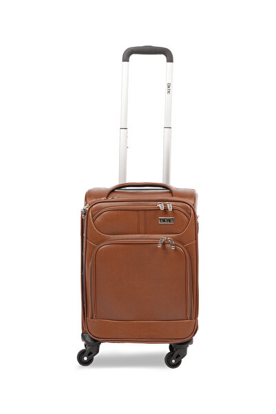 KTMC 17 Inch Cary-On Leather Luggage Lightweight Trolley Bag, 4 Wheels with C...