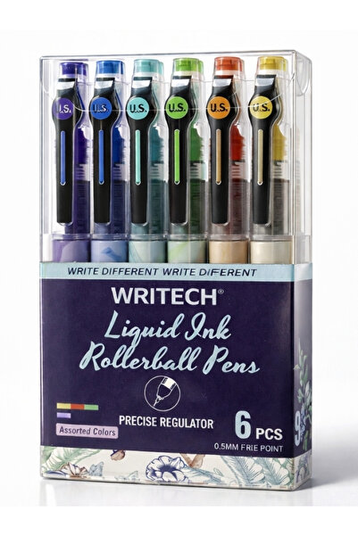 Writech Liquid RollerBall Pen 6 Renk Jel  Kalem Seti - (0.5 mm)