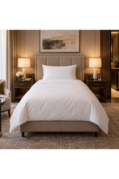 Kotonia Home Set 4 piese Lenjerie de pat 3 piese Hotel 1 persoana si pilota i...