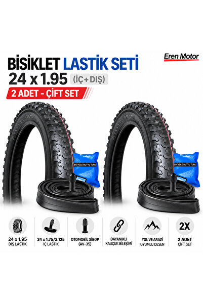Servis Bisiklet Lastik Seti 24x1.95 (2 Dış +2 İç Lastik)