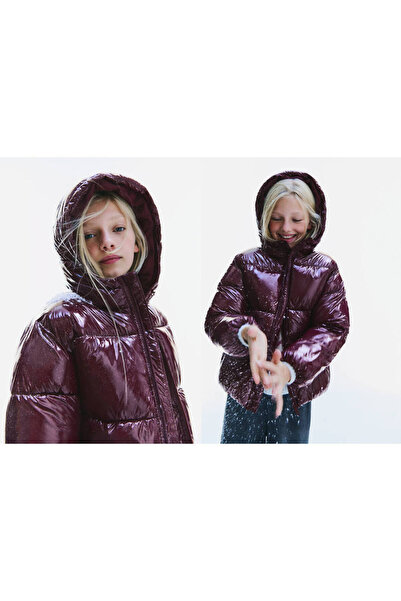 MANGO Kids Shiny quilted anorak
