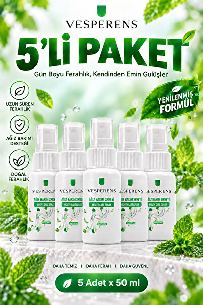VESPERENS 5'li Ekonomik Paket Ağız Kokusu Giderici Ve Önleyici Sprey 50 ml