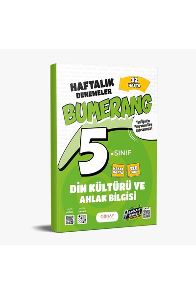Günay Yayınları 5. SINIF BUMERANG 32 HAFTALIK DİN KÜLTÜRÜ VE AHLAK BİLGİSİ DE...