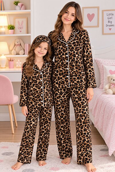 tusem butik homewear Kız Çocuk ve Anne İçin de Uygun Pamuklu Süet Kumaş Kahve...