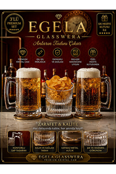 çukurova home 2 kişilik Pub Bremen Keyif Seti (350 ml) (2 Adet Bira Bardağı v...