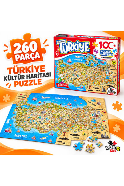 TOTTERİQ Türkiye kültür haritası 100.Yıla özel puzzle 260 parça