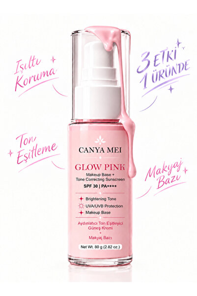 Canya Mei Glow Pink Up Tone Yüksek Faktör Korumalı PA++++ Güneş Kremi ve Maky...