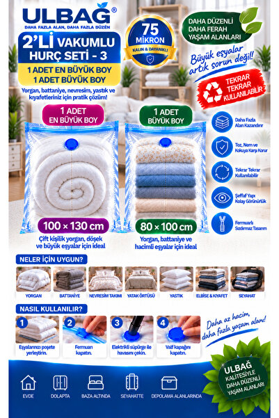 ÜLBAG Marufmarket Vacuum Storage Bag 1 Piece. Largest Size 1 Piece. Medium Si...