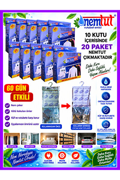 Nem Alıcı Rutubet Emici Koku Giderici Korozyon Önleyici ( 10 Kutu Içerisinde 20 Paket )