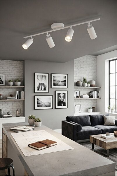 Luzarana Spoti 4'Lü Beyaz Renk (GÜN IŞIĞI) Modern Tasarım Salon - Mutfak - Ba...