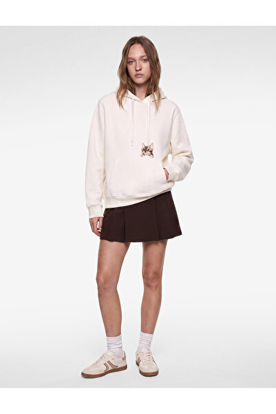 Koton Three Threaded Embroidered Cat Embroidery Long Sleeve Hooded Sweatshirt...