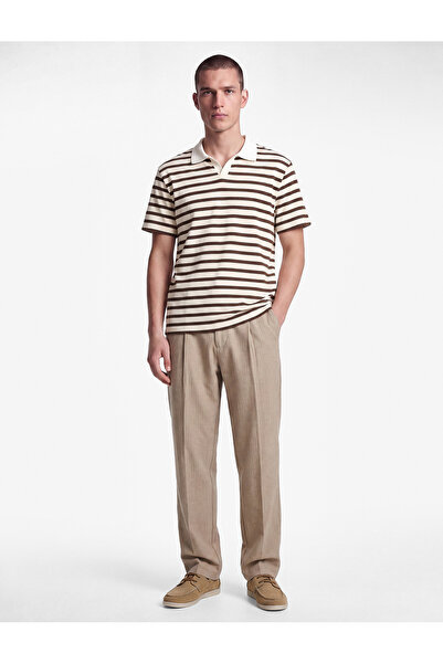 Koton Regular Fit Viscose Blend Pleated Fabric Trousers with Pockets