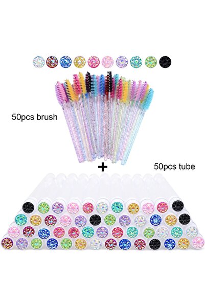 choice2 A0035-MIX 50pcs z 50PCS Dust-Proof Eyelash Brush Tube Empty Reusable ...