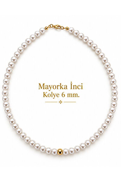 Cunda Doğal Taş Design İnci Mayorka Kolye
