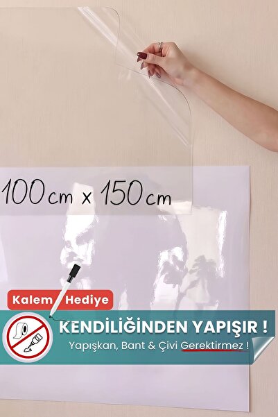 Pi Papers 1 Beyaz 1 Şeffaf, 100x150 Cm, Kendiliğinden Tutunan, Yapışkansız Sihirli Akıllı Kağıt Yazı Tahtası