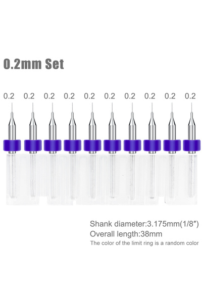 Choice22 10pcs 0.2mm CMCP 10Pcs 3.175 Shank Carbide PCB Drill Bits For Print ...
