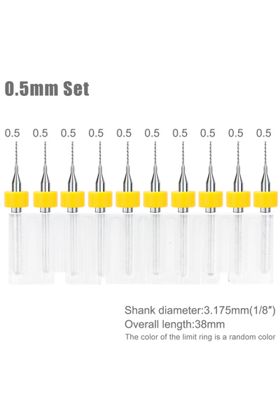 Choice16 10pcs 0.5mm CMCP 10Pcs 3.175 Shank Carbide PCB Drill Bits For Print ...