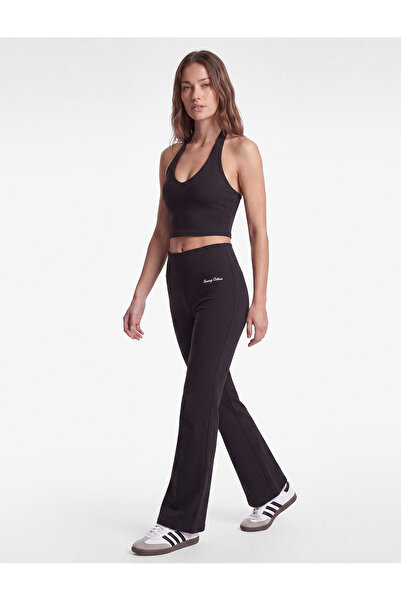 Koton Printed High Waist Slim Flared Sports Sweatpants