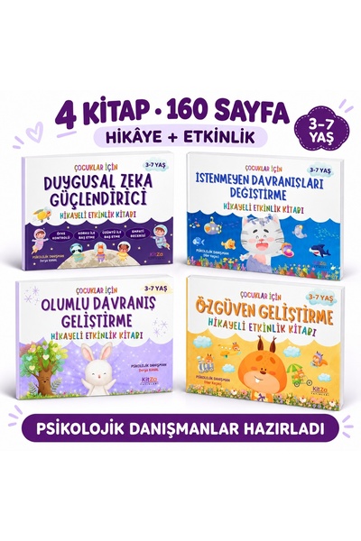 kitza yayınları 4 KİTAP İÇEREN HİKAYELİ ETKİNLİKLER SETİ (3-7 YAŞ ARASI ÇOCUK...
