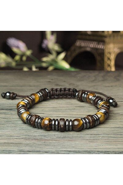 Alnis Atelier Kaplan Gözü Ve Hematit Doğal Taş Bileklik